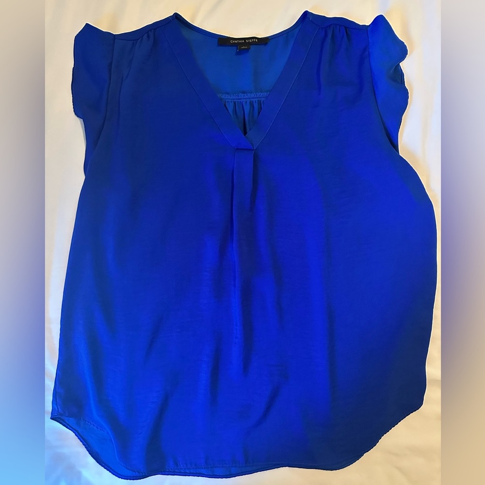 Cynthia Steffe Blue Sleeveless Blouse